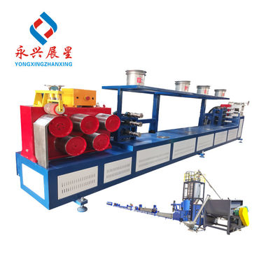 Harga yang bagus Mesin daur ulang plastik sekrup tunggal 9mm PET Strip Extrusion Line on line