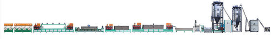 100% Strap Scrap 3 Baris Plastik PET Strapping Band Extrusion Line
