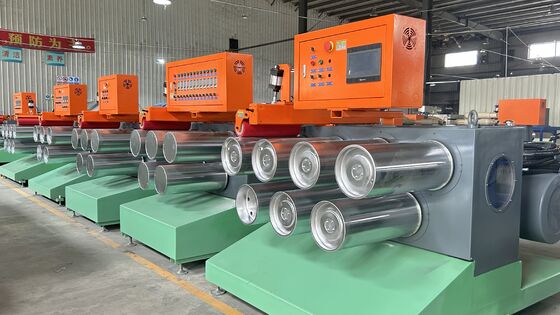 Harga yang bagus Mesin pembuatan tali PET dengan 100-800 kg/jam Kapasitas untuk tali polipropilena lebar 9 ∼32 mm dan pola embossing opsional on line