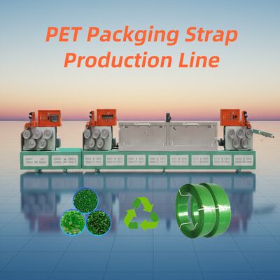 Harga yang bagus Mesin Pembuat Strap PET Menampilkan Lini Produksi Lengkap dari Pra-pengeringan hingga Penggulungan dengan Langkah Penarikan Peregangan dan Embossing on line
