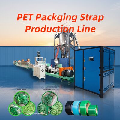 Single Screw Extruder PET Strap Production Line dengan bahan sekrup 38CrMoALA, Kapasitas 100-800 KG/H, dan Pola Embossing yang dapat disesuaikan