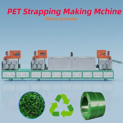 Harga yang bagus Jalur Produksi Tali PET Sekrup Tunggal dengan Bahan Sekrup 38CrMoALA, Kapasitas 250-500 KG/H, dan Pola Embossing yang Dapat Disesuaikan on line
