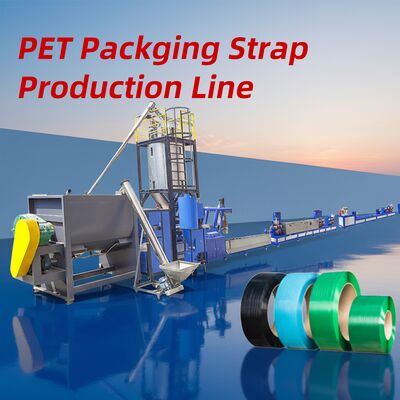 Harga yang bagus Jalur Produksi Tali PET Sekrup Tunggal dengan Bahan Sekrup 38CrMoALA, Kapasitas 250-500 KG/H, dan Pola Embossing yang Dapat Disesuaikan on line