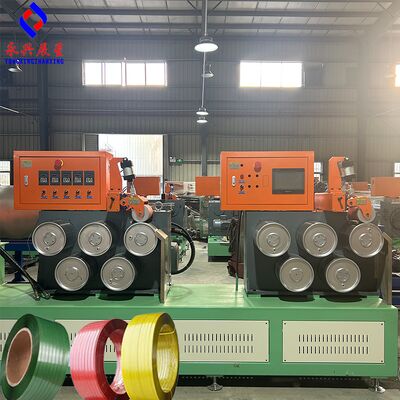 Harga yang bagus Otomatis Keakuratan Tinggi PET Strapping Tape Produksi Line dengan Customisable Lebar 9-32mm PET Mesin Ekstrusi on line